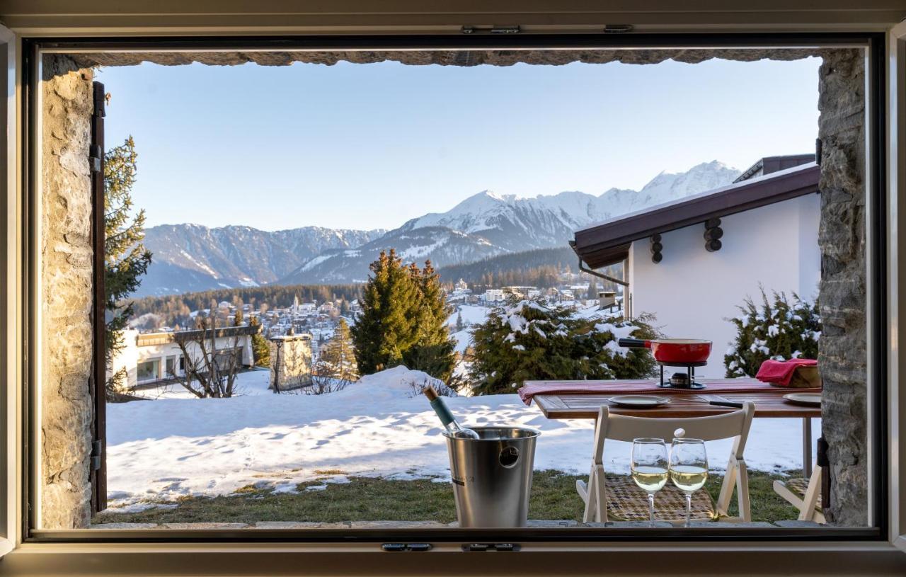 Charmantes Apartment Mit Grossem Garten .Kids4Free. Flims Bagian luar foto